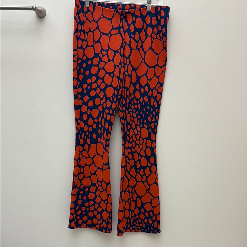 Zara Women’s  Orange and Blue Patterned Bottoms